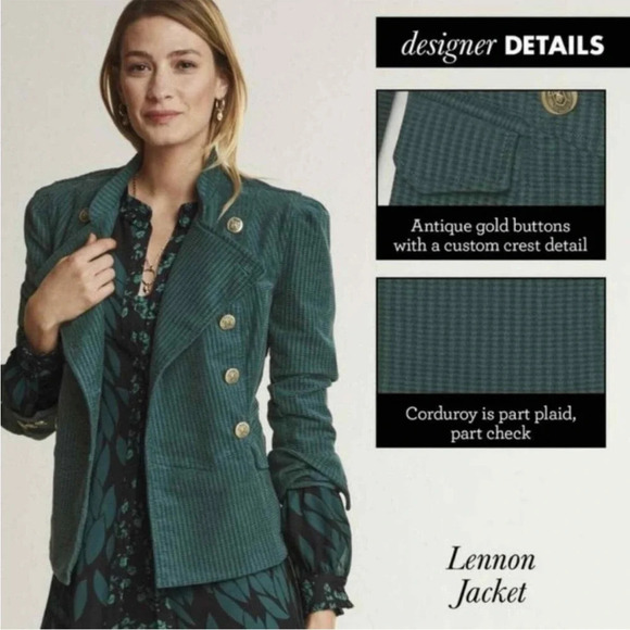 Cabi Lennon Jacket Legion Teal  Gold Button Details Size XS Style #3913 - Picture 1 of 9